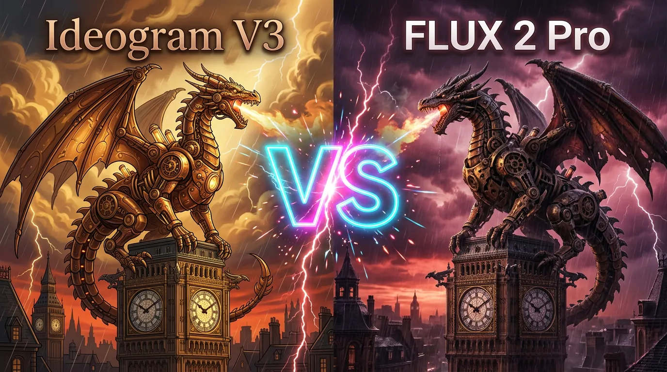 Ideogram V3 vs FLUX 2 Pro — AI output comparison