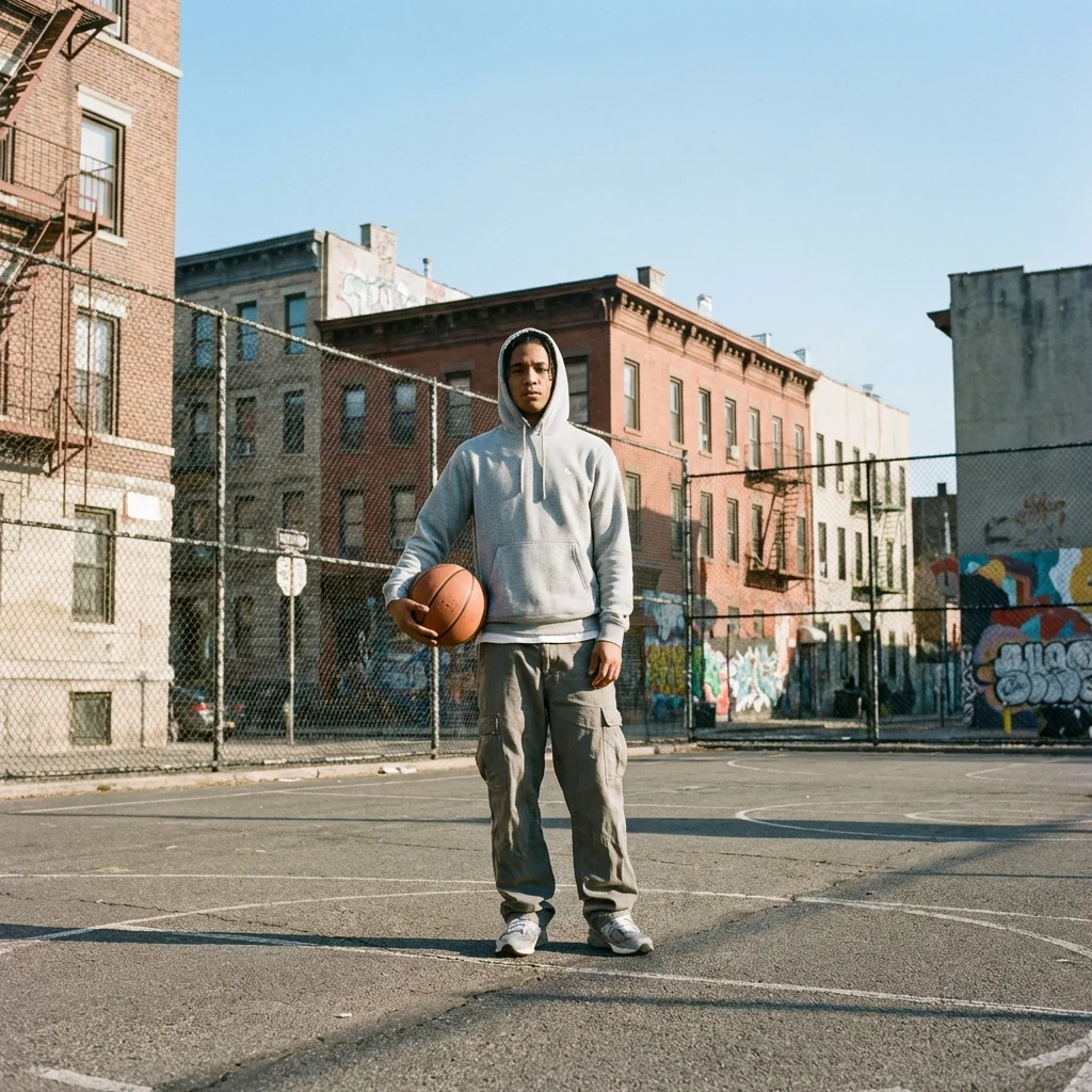 Input example for Basketball Street Heat: Add Flame Effects with Comic Style