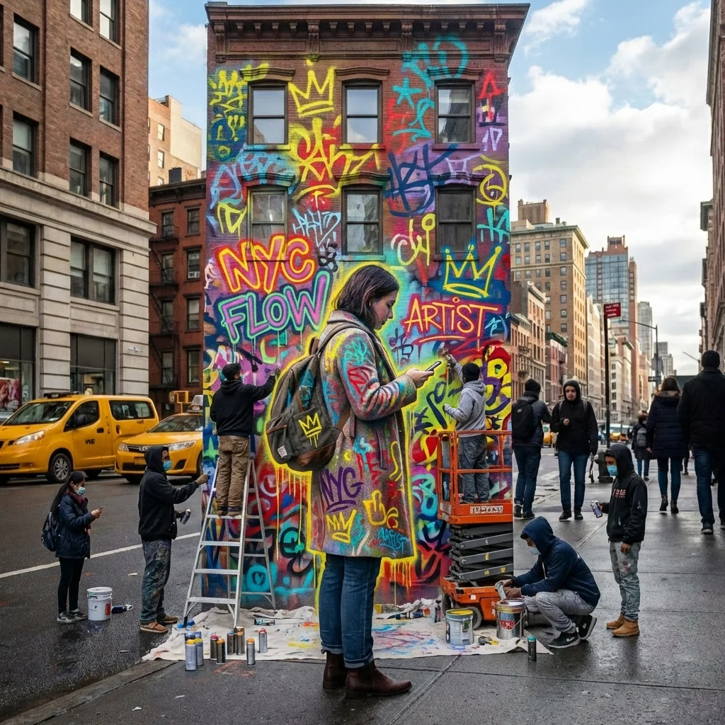 Output result for Urban Legend Mural: Turn Yourself into a Giant Street Art Graffiti