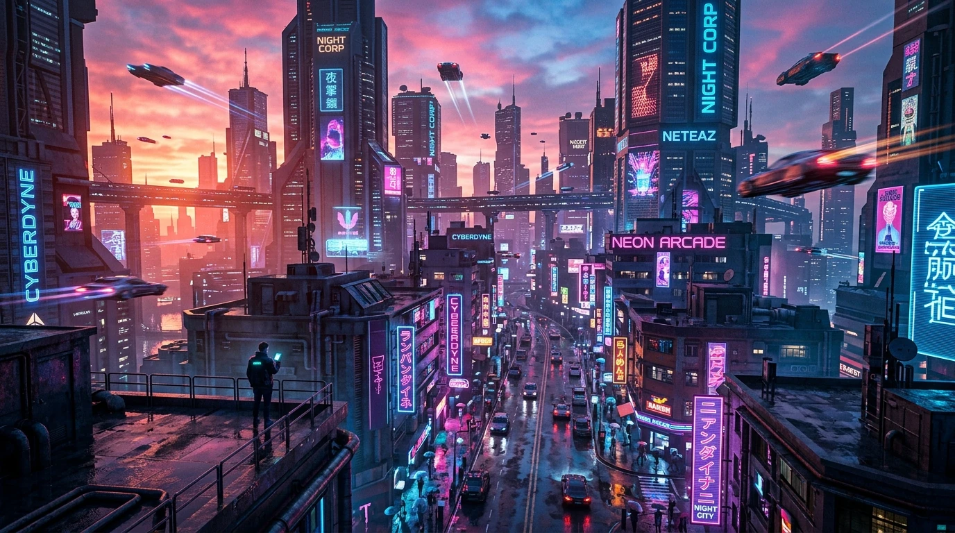 AI Cyberpunk City Neon Art - Free AI Image Generator